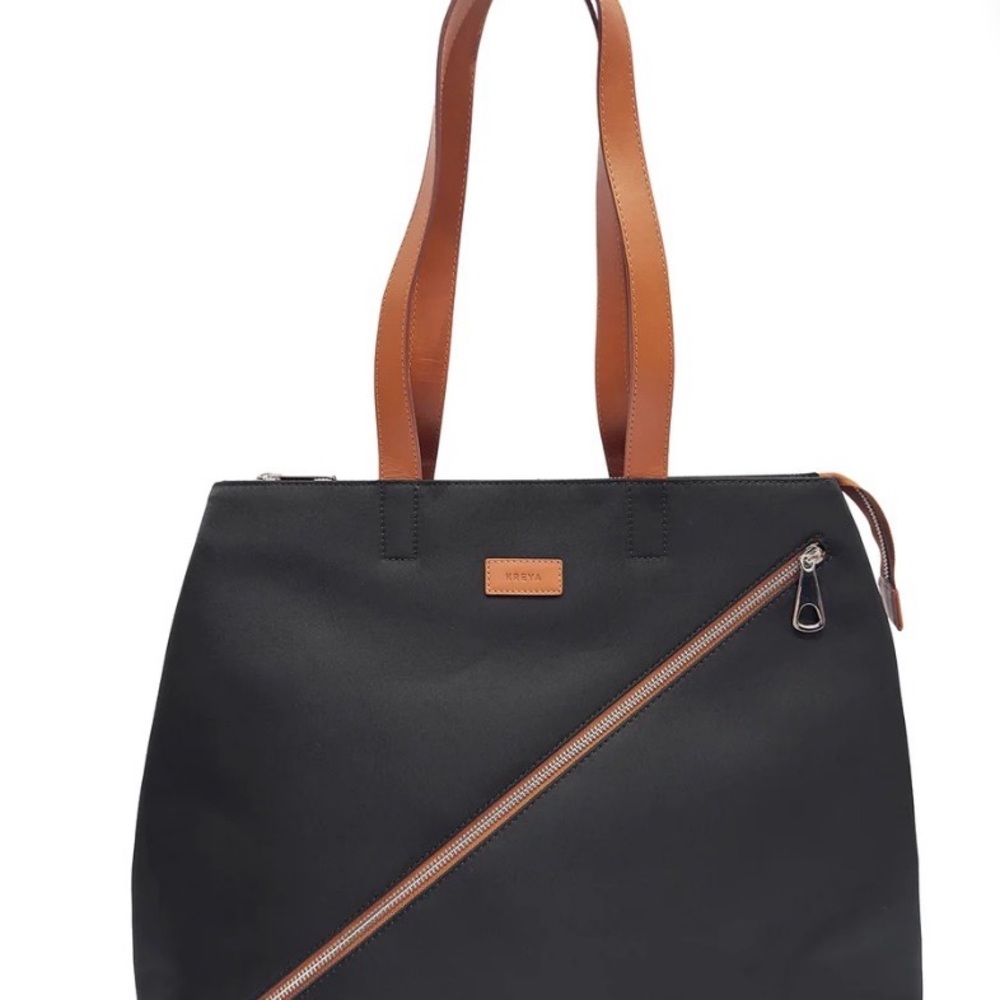 Elegant Black and Tan Tote Bag / Backpack